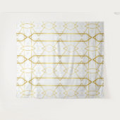 Wit Marmer en Goud Geometrisch patroon Wandkleed (Voorkant (horizontaal))