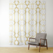 Wit Marmer en Goud Geometrisch patroon Wandkleed (In situ)