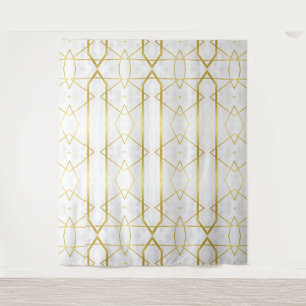 Wit Marmer en Goud Geometrisch patroon Wandkleed
