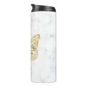 Wit Marmer en Goud Geometrische Vlinder Gooi Pi Thermosbeker (Geroteerd rechts)