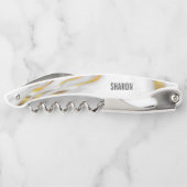 Wit marmer en goud kurkentrekker (Achterkant)