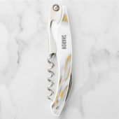 Wit marmer en goud kurkentrekker (Voorkant)