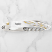 Wit marmer en goud kurkentrekker (Voorkant)