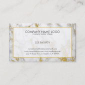 Wit marmer en gouden accenten visitekaartje (Achterkant)