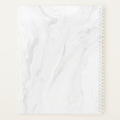 Wit marmer en Roos goud | Gepersonaliseerde planne Planner (Achterkant)