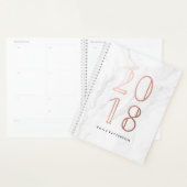 Wit marmer en Roos goud | Gepersonaliseerde planne Planner (Display)