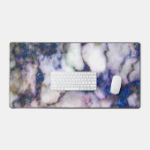 Wit marmer en roze en blauw glitter bureaumat (Keyboard & Muis)
