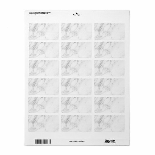 Wit Marmer Etiket (Full Sheet)