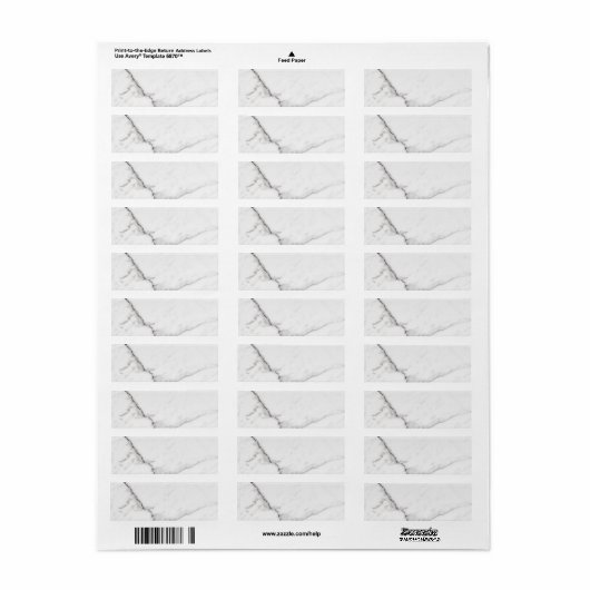 Wit Marmer Etiket (Full Sheet)