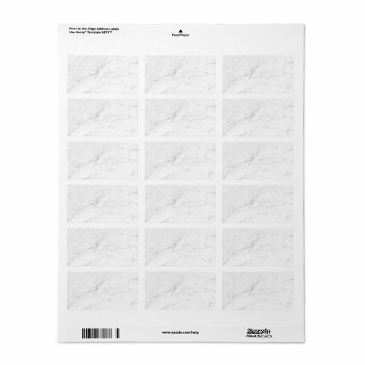Wit Marmer Etiket (Full Sheet)