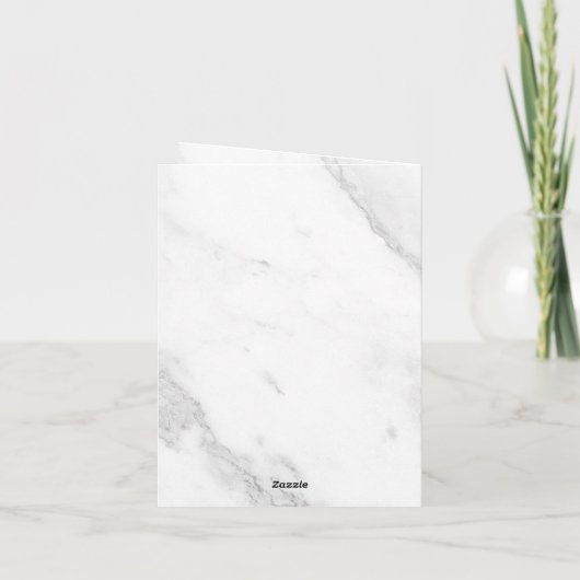 Wit Marmer Feestdagen Kaart (Achterkant)