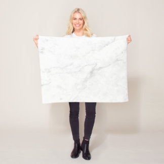 Wit Marmer Fleece Deken