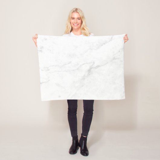 Wit Marmer Fleece Deken (In situ)