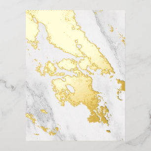 Wit Marmer Folie Feestdagen Briefkaart