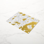 Wit Marmer Folie Feestdagen Briefkaart (Gedraaid)