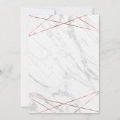 Wit marmer geo vrijgezellenfeest uitnodiging (Achterkant)