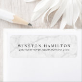 Wit Marmer | Gepersonaliseerd retouradres Etiket (Insitu)