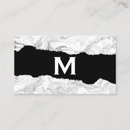 Wit Marmer | Gescheurd Effect Visitekaartje (Voorkant)
