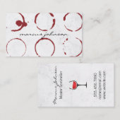 Wit Marmer | Glas met wijnvlekken Visitekaartje (Voorkant / Achterkant)