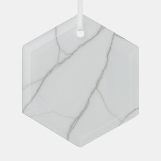 Wit Marmer Glas Ornament (Voorkant)