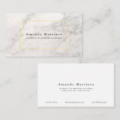 Wit Marmer Goud Afstuderen Student Bellen Kaart Visitekaartje (Voorkant / Achterkant)