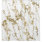 Wit Marmer Goud Metallic Folie Print Douchegordijn (Voorkant)