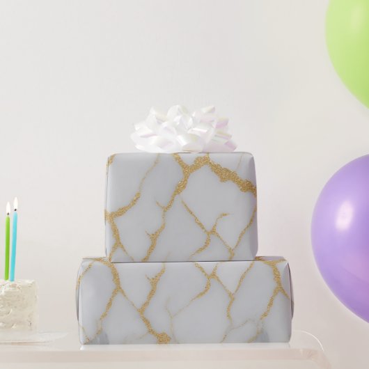 Wit Marmer & Gouden Aderen | Luxe Inpakpapier (Feestgeschenken)