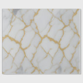 Wit Marmer & Gouden Aderen | Luxe Inpakpapier (Vlak)