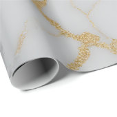 Wit Marmer & Gouden Aderen | Luxe Inpakpapier (Rol Hoek)