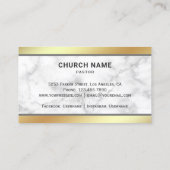 Wit Marmer Gouden Folie Jezus Christus Kruis Pasto Visitekaartje (Achterkant)