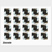 Wit Marmer Gouden Folie Verf Textuur Verjaardag Vierkante Sticker (Vel)