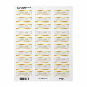 Wit Marmer Gouden Handgeschreven Script Tekst Eleg Etiket (Full Sheet)