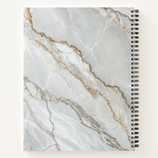 Wit Marmer Gouden Notitieboek (Achterkant)