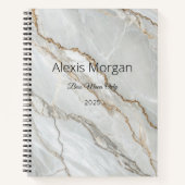 Wit Marmer Gouden Notitieboek (Voorkant)