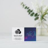 Wit Marmer | Grafiek van de aandelenmarkt | Munten Visitekaartje (Staand voorkant)