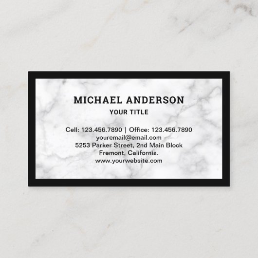 Wit-marmer House Rooffer Construction Roofer Visitekaartje (Achterkant)