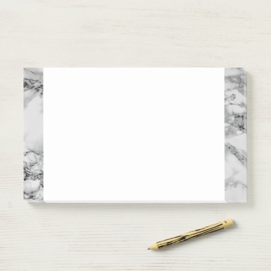 Wit marmer ingelijst bericht het merkt op post-it® notes (Op bureau)