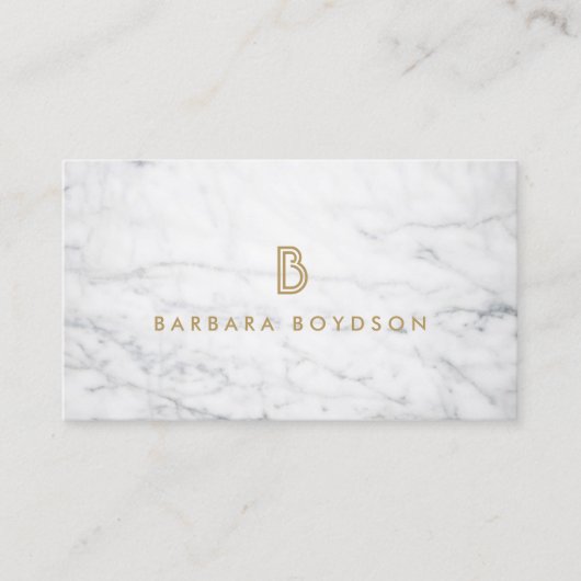 WIT MARMER INTERIEUR DESIGNER VISITEKAARTJE (Voorkant)