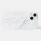 Wit Marmer iPhone 15 Case (Achterkant horizontaal)