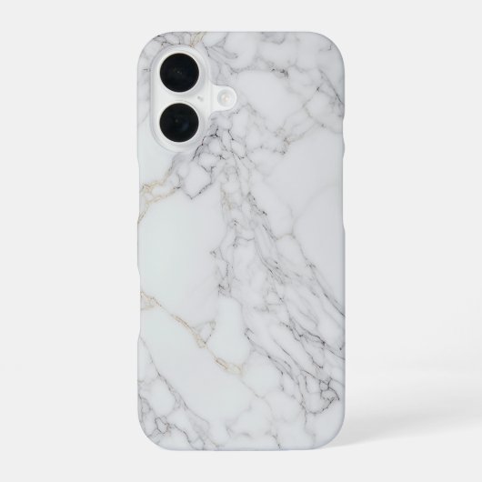 Wit Marmer iPhone 16 Hoesje (Achterkant)