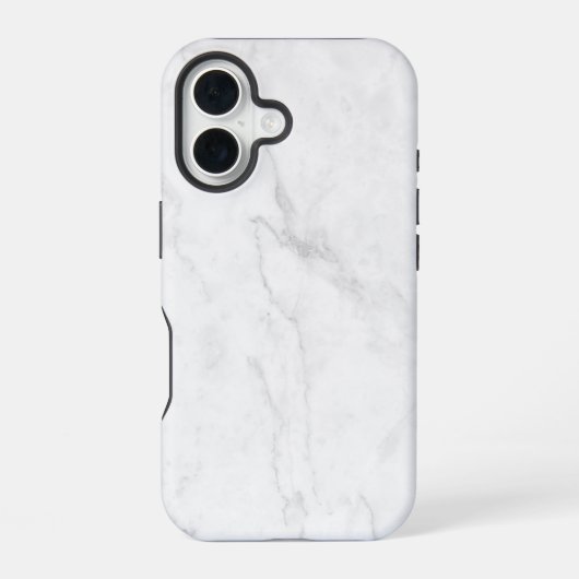 Wit Marmer iPhone 16 Hoesje (Achterkant)