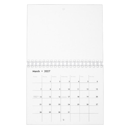Wit Marmer Kalender (Mar 2027)
