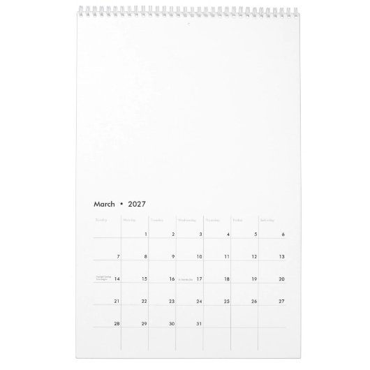 Wit Marmer Kalender (Mar 2027)