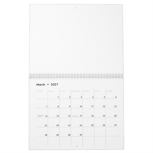 Wit Marmer Kalender (Mar 2027)