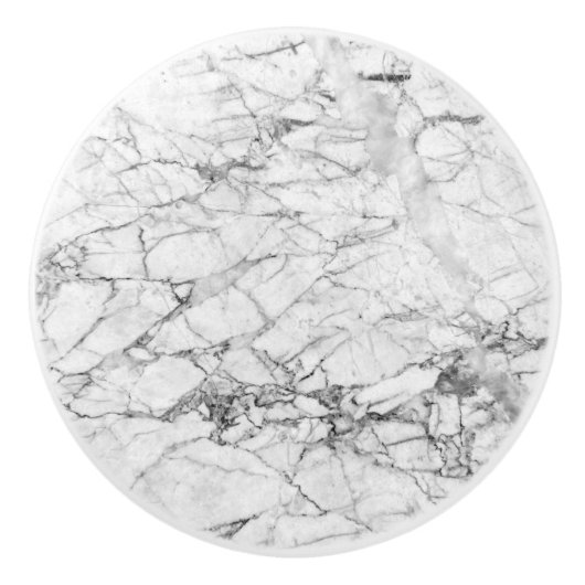 Wit marmer keramische knop (Voorkant)