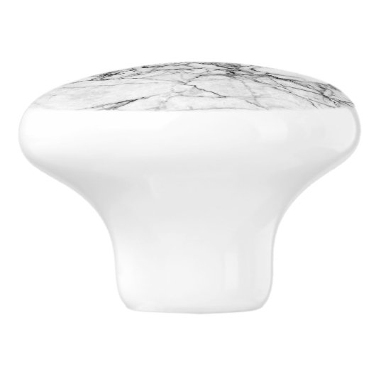Wit marmer keramische knop (Zijkant)