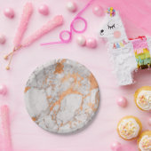 Wit Marmer & Koper Papier Bord (Feest)