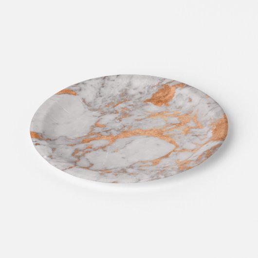 Wit Marmer & Koper Papier Bord (Gekanteld)