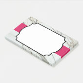 Wit marmer luxe roze lijst post-it® notes (Schuin)
