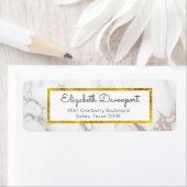 Wit Marmer met Faux Gold Foil Lijst Etiket (Insitu)